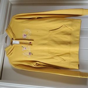 Mustard embroidery aero Hoodie